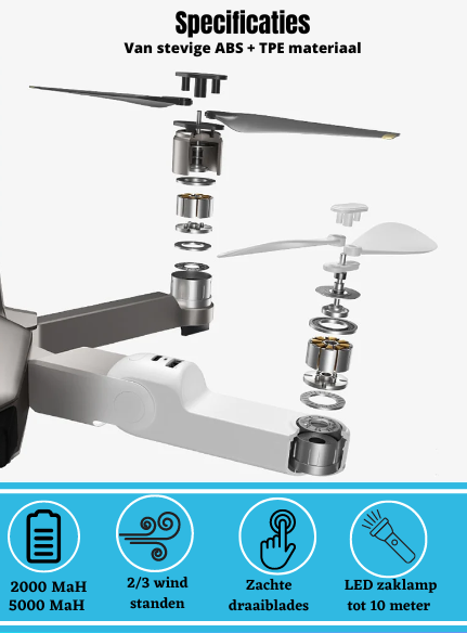 Festilator® 3 in 1 powerbank met ventilator en zaklamp